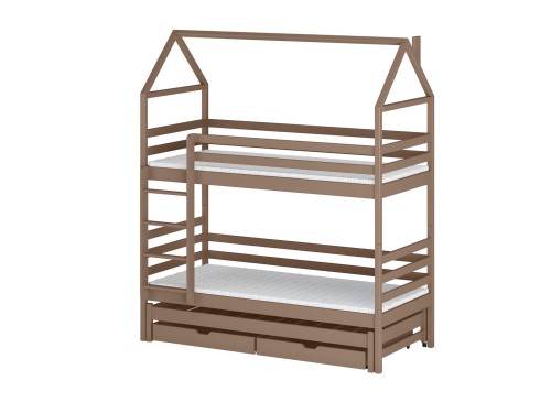 DALIA 80x170 milk chocolate bunk bed house Lano Furniture