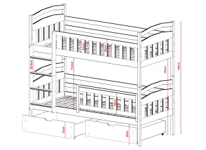 IGNAŚ 90x200 cinnamon bunk bed Lano Furniture