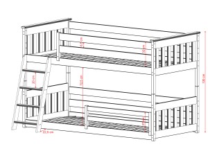 KEVIN 90x180 dark chocolate bunk bed Lano Furniture