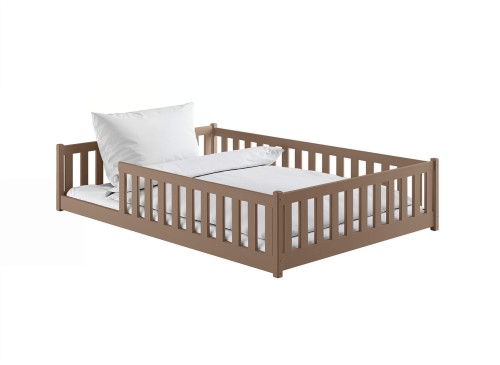 MATI 140x200 milk chocolate Montessori floor bed for children Lano Furniture