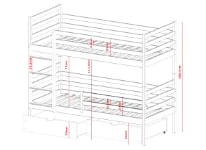 NEMO 80x180 milk chocolate bunk bed Lano Furniture