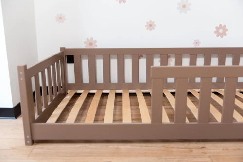 BELLA 90x190 milk chocolate Montessori floor bed for children Lano Furniture