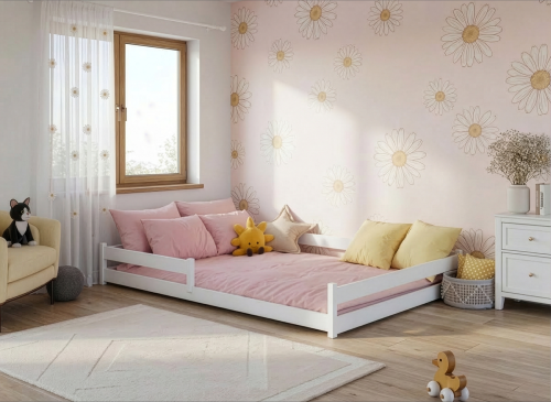 FINI 140x200 white Montessori floor bed for children Lano Furniture