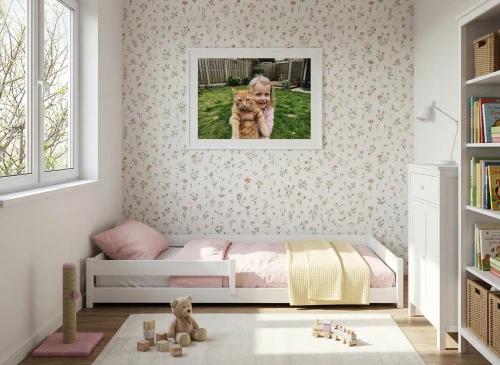 ALIS 90x190 white Montessori floor bed for children Lano Furniture