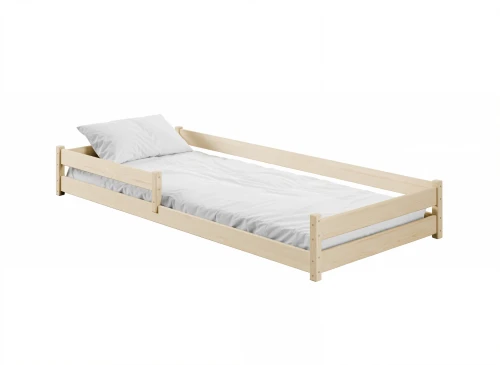ALIS 90x200 Untreated Wood Montessori Floor Bed for Children by Lano Furniture
