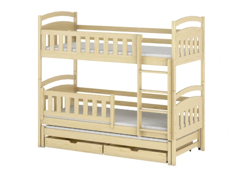 BLANKA 80x160 Unvarnished Wooden Bunk Bed Lano Furniture