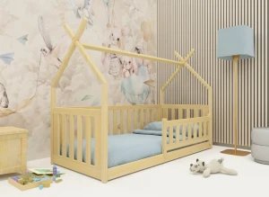 BOGUŚ 90x180 unpainted wood children's bed Montessori teepee Lano Furniture
