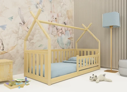 BOGUŚ 90x180 unpainted wood children's bed Montessori teepee Lano Furniture