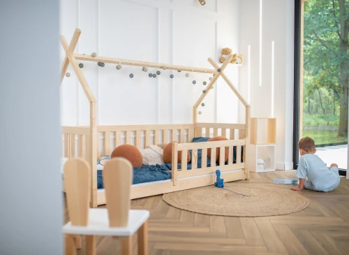 BOGUŚ 90x180 unpainted wood children's bed Montessori teepee Lano Furniture