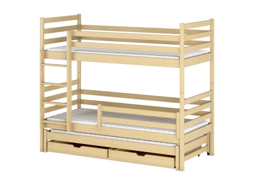 LUK 90x200 Untreated Wood Bunk Bed Lano Furniture