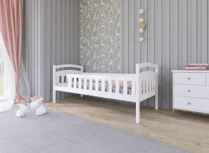MIA 90x180 Unvarnished Wood Single Loft Bed | Lano Meble