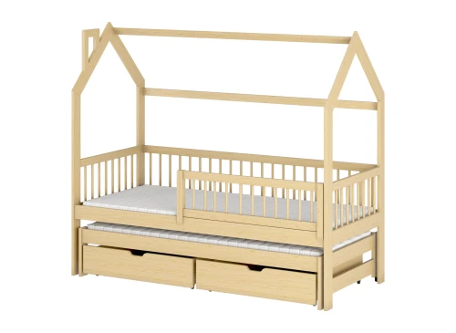 PAPI 90x200 Untreated Wood Children's House Bed by Lano Furniture