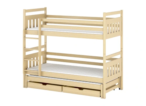 SEWERYN 80x160 unvarnished wood bunk bed Lano Meble