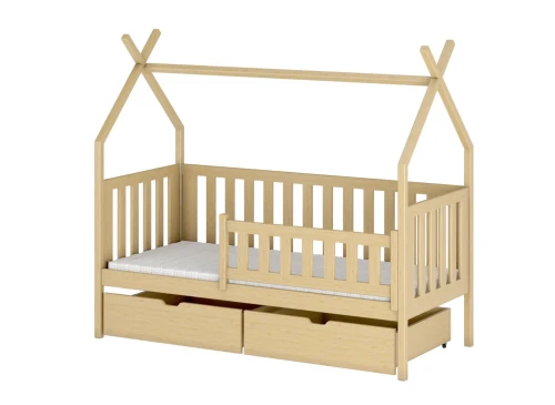 SIMBA 90x200 Unvarnished Wood Single Teepee Bed for Children | Lano Meble