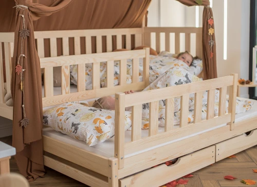 TYTUS 90x200 unpainted wood children's pull-out bed teepee Lano Nábytek