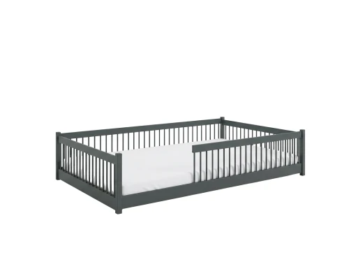 JUNIOR 120x200 graphite Montessori floor bed for children Lano Furniture