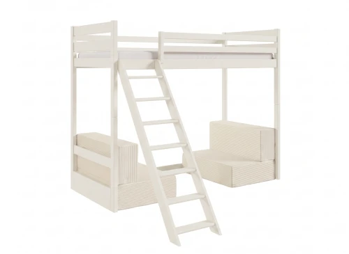 SOFENA 90x200 cotton mezzanine bed with modular sofa beige fabric poso 38 Lano Furniture