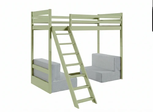SOFENA 90x200 olive mezzanine bed with modular sofa, gray fabric, zoom 15 sage Lano Furniture