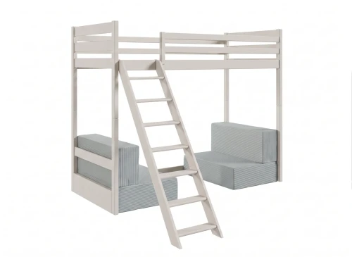 SOFENA 90x200 cashmere loft bed with modular sofa, grey fabric, zoom 15 sage, Lano Furniture