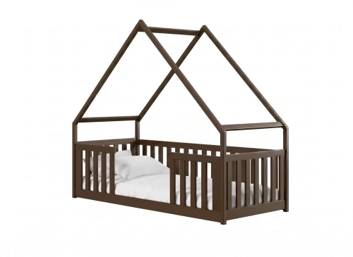 BEE 90x180 dark chocolate Montessori floor bed children's house Lano Furniture