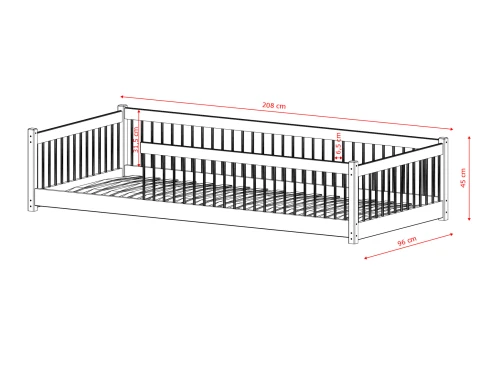 PEDRO 90x200 cinnamon Montessori floor bed for children Lano Furniture