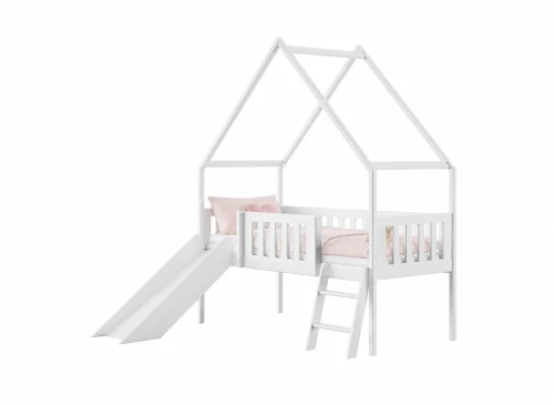 ANGEL 80x180 white children's house bed with slide Lano Furniture
