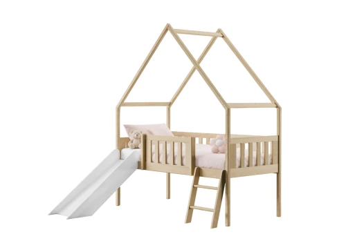 ANGEL 80x180 pine green children's house bed with slide Lano Furniture