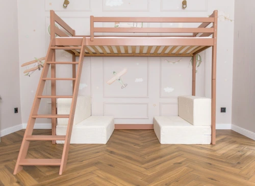 SOFENA 90x200 cinnamon loft bed with modular sofa beige fabric poso 38 Lano Furniture