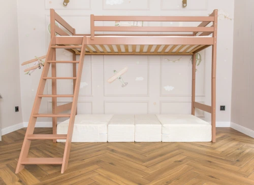 SOFENA 90x200 cinnamon loft bed with modular sofa beige fabric poso 38 Lano Furniture