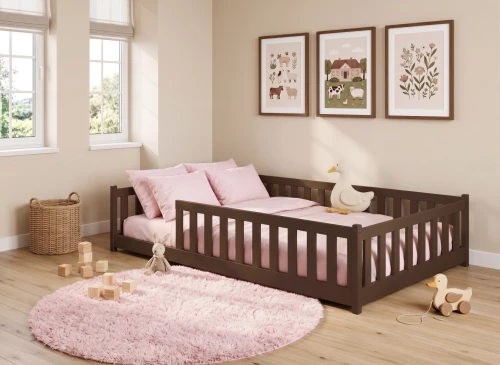 OTIS 120x200 dark chocolate Montessori floor bed for children Lano Furniture