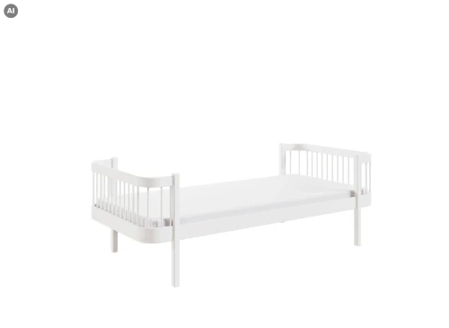HEART 90x190 white single bed for children Lano Furniture