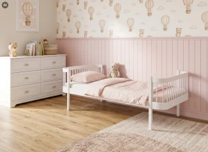 HEART 90x190 white single bed for children Lano Furniture