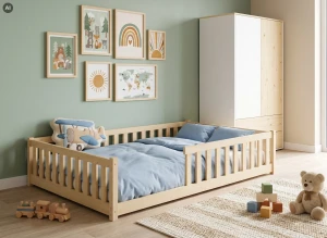 MATI 140x200 pine Montessori floor bed for children Lano Furniture