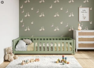 BELLA 80x160 olive green Montessori floor children's bed Lano Furniture