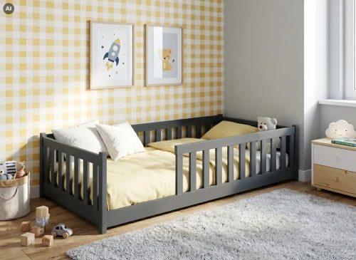 BELLA 80x160 graphite children's bed cot Lano Furniture