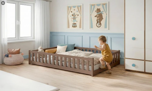 LEVI 140x200 milk chocolate single children's bed Lano Furniture