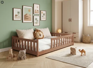 OTIS 120x200 cinnamon Montessori floor bed for children Lano Furniture