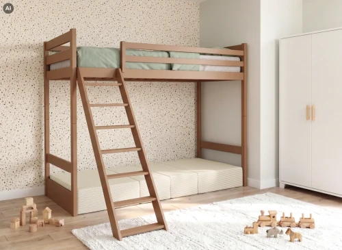 SOFENA 90x200 cinnamon loft bed with modular sofa beige fabric poso 38 Lano Furniture