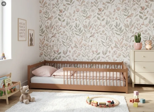 JUNIOR 120x200 cinnamon Montessori floor bed for children Lano Furniture
