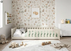 BELLA 90x190 Cotton Montessori Floor Bed for Children Lano Furniture