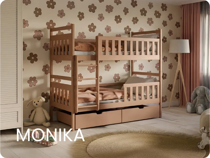 Cinnamon bunk bed in a girls' room