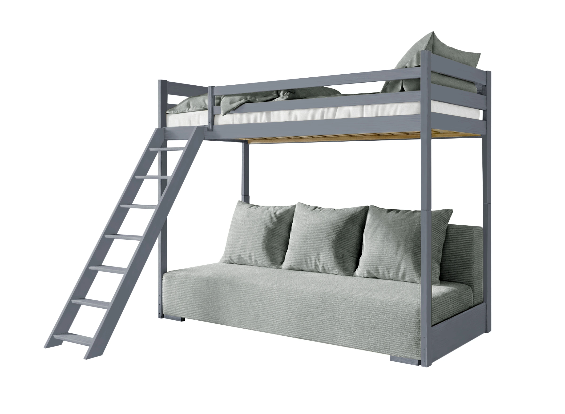 SOFINO 90x200/140x200 grafit pat cu canapea extensibilă țesătură gri zoom 15 sage Lano Mobilă